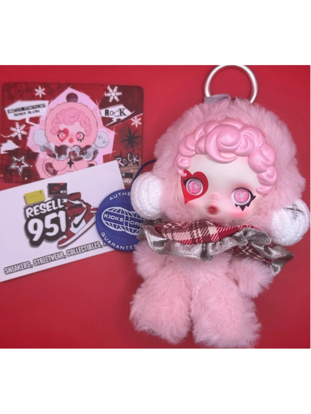 Pop Mart Skull Panda Winter Symphony Series Plush Keychain Rock Figure
